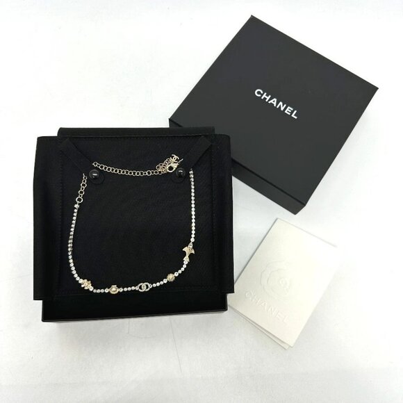 CHANEL ABE913 25C Costume Pearl & Strass Marine Style Rhinestone Necklace Unused - Picture 1 of 13